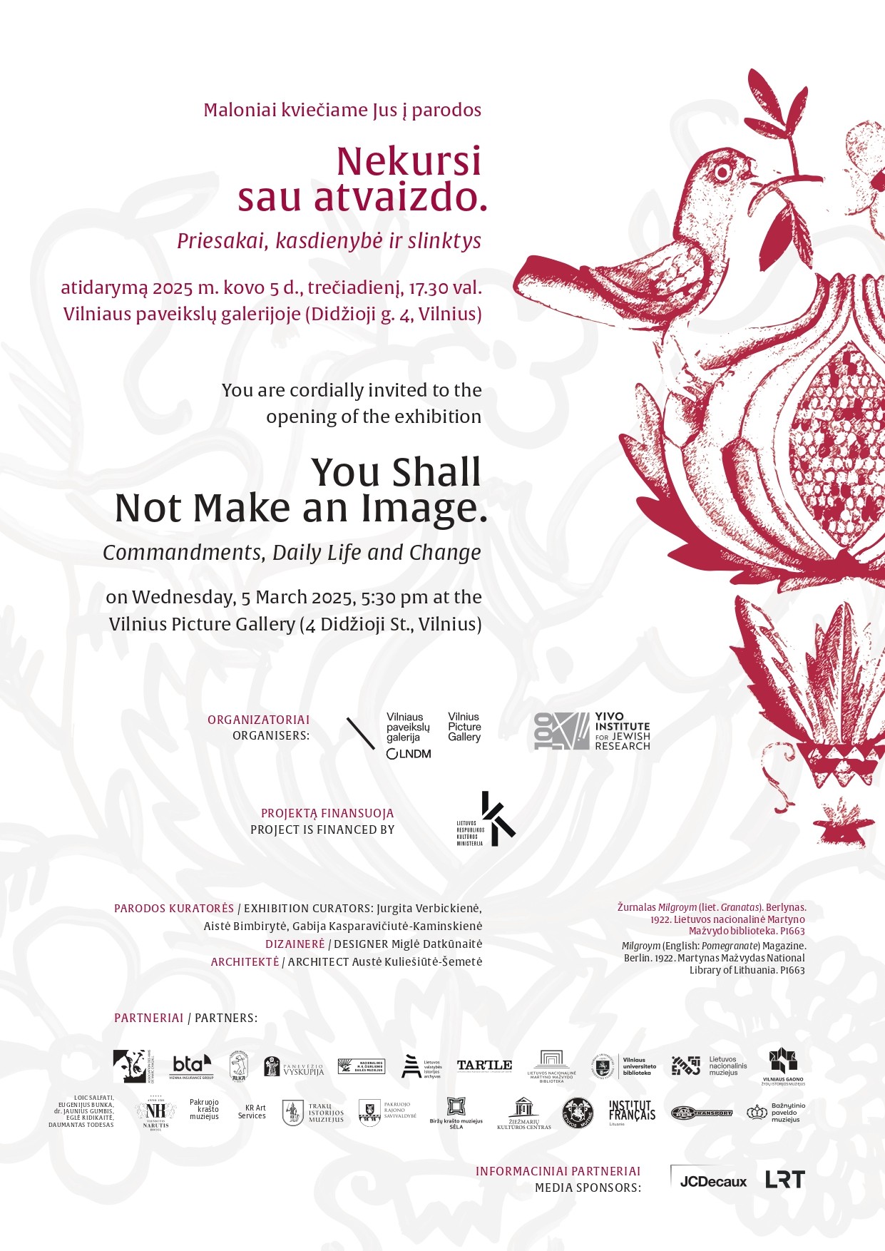 Nekursi sau atvaizdo KVIETIMAS INVITATION