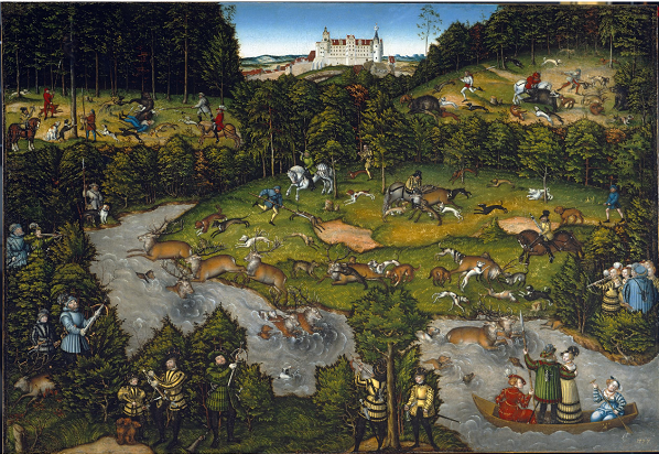 Lukas Kranachas Vyresnysis Hunting near Hartenfels castle 1540